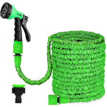 CLMCL 25ft/50ft/75ft/100ft/125ft Expandable Garden Hose Pipes, Expandable Garden Hose Flexible Stretch Water Pipe for Home Lawn Car with 8 Function P