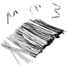 800PCS Metal Twist Ties - bag ties - bag ties for food storage - 10CM Reusable Bag Ties (Silver)