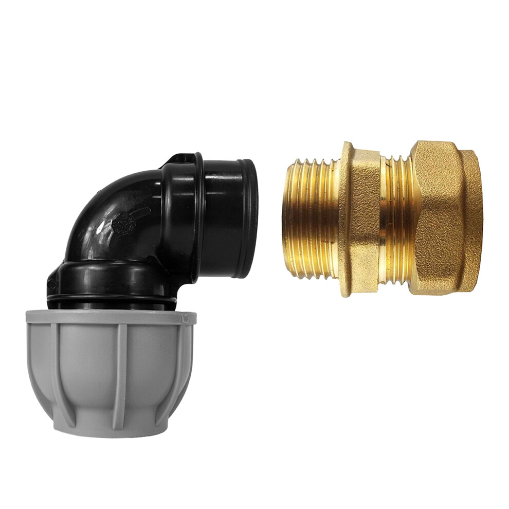 Mdpe Water Supply Pipe Connector/Fittings/Joiners To Copper Pipe Connectors (25Mm Elbow-22Mm Copper) 7614901107800