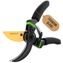 "8.5" Premium Titanium Garden Secateurs - Professional Bypass Pruning Shears for Plants, Hedges, and Flowers
