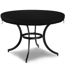 Dokon Circular Garden Table Top Covers Waterproof Round Outdoor Table Cover Heavy Duty Oxford Fabric Windproof Anti-UV Garden Furniture Covers, Patio