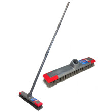 Outdoor Broom - 1.2m Stick | 12" Head | Adjustable | Stiff Hard Brush | Scrub Brush long Handle | Sweeping Patio, Garden Yard Outdoor Driveway - By B