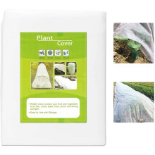 Cymax Garden Fleece Plant Freeze Protection 3mx10m,Fabric Plant Cover Frost Blankets for Winter Frost Protection Sun Pest Protection,White