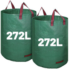 2 Pack 272L Large Garden Bag with Handles, Heavy Duty Garden Waste Bags,Reusable Green Sacks for Collecting Grass, Leaves Debris