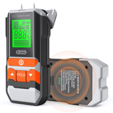 Dr.meter Pinless Moisture Meters, Damp Meter for Walls with Backlit LCD Screen Non-Destructive Damp Meter 4 Mode for Wallboard, Wood, Masonry and Gyp
