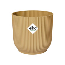 Elho Vibes Fold Round Flower Pot, Butter Yellow, Made with recycled materials