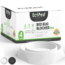 Bed Bug Interceptors – 4 Pack | Bed Bug Blocker (Pro) Interceptor Traps (White) | Eco Friendly Insect Trap for Bed Legs | No Chemicals or Pesticides