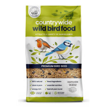 Countrywide Four Seasons Wild Bird Seed 20kg - 100% Natural - All Year Round Bird Food Mix for Small Garden Birds - Includes Black Sunflowers, Suet P