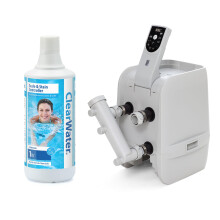 Clearwater Scale and Stain Controller Treatment for Filter Pumps, Hot Tubs, Spas and Pools, 1 Litre, White (1L + Limescale Kit)