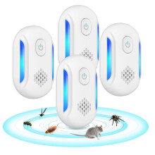 DOBWGXZ 4 Pack Ultrasonic Pest Repeller, Mice Repellent, Insect Repellent Plug In, Effective Indoor Pest Control for Mouse, Spider, Cockroach,Fly Etc