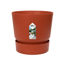 Elho Greenville Round Plant Pot, klinkerrot