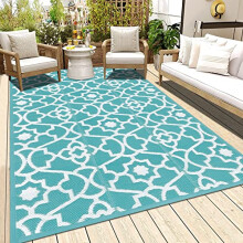 Enyhom Waterproof Outdoor Rugs, 120 x 180 cm Lightweight Reversible Portable Patios Mats Durable Recycled Plastic Straw Rug High Traffic Foldable Flo