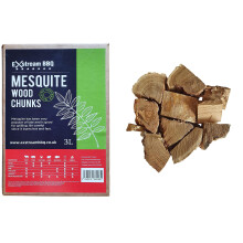 Exstream BBQ Barbecue Smoking Wood Chunks Food Smoke Apple, Hickory, Oak, Cherry, Mesquite 100% Natural No Chemicals (Mesquite 3 Litre)