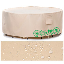 F&J Outdoors Garden Furniture Covers Waterproof 244x70cm Patio Table Covers Round Cover Windproof Heavy Duty Gray Anti Dirty Protective Cover Inflata