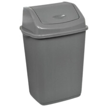 Easy Shopping 60L 60 Liter Plastic Grey Swing Bin for Home and Kitchen Garden Indoor Outdoor Rubbish Waste disposal Bin