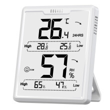 DOQAUS Room Thermometer, Digital Thermo-Hygrometer Indoor with High Low History, LCD Screen Baby Room Thermometer with High Accuracy, / Selectable,