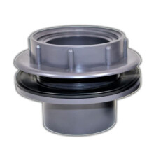 eco-filtration - 60.3mm Threaded Tank Connector | Bulkhead PVC Plumbing Fitting for 2" Pressure, Ponds, Gardens, Water Features, Drainage, and Rigid