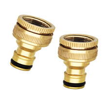 2 Pcs Outside Tap Connector Brass Hose Adapter,3/4 and g1/2 in 1 inch Female Threaded Faucet for Kitchen Garden Outdoor GardenaTool for Hosepipe Fitt