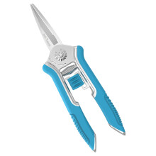 FLORA GUARD Micro-Tip Pruning Snip, 6.5 Inch Secateurs with Soft-Touch Handle, Pruning Shears, Stainless Steel (Blue)