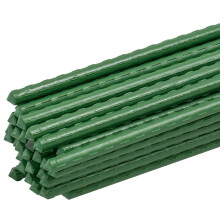 Elixir Gardens Plastic Coated Steel Metal Support Canes Stakes with Wire Buckle Connecting Clips | Lengths from 60cm-3m (2ft-10ft) | Quantities of 5-