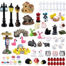 FomCcu 72 Pieces Fairy Mini Garden Accessories Micro Landscape Ornaments Kit Fairy Miniature Garden Animals Decor DIY Supplies for Succulent Decorati