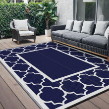 GENIMO Outdoor Rug 275 x 365 cm – Extra Large Waterproof Reversible Garden Rug, Washable Plastic Carpet for RV, Patio, Camping, Picnic, Deck, Camper
