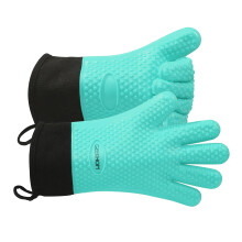 GEEKHOM Silicone Oven Gloves Heat Resistant Silicone Oven Mitts BBQ Gloves Waterproof Kitchen Gloves for Barbecue Grilling Weber Microwave, Non-Slip