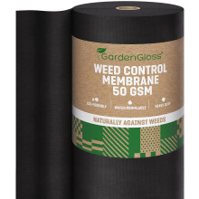 GardenGloss 100m2 Weed Control Membrane (50gsm) - Water Permeable and Tearproof Weed Barrier Fabric - Weed Control Fabric with High UV-Stabilisation