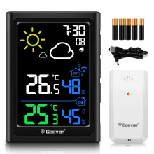 Geevon Weather Station Wireless with Outdoor Sensor, Digital Indoor Outdoor Thermometer Hygrometer with Weather Forecast, Alarm, Max/Min Record (2462