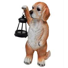 Solar Powered Garden Dog Ornament Lantern Outdoor Light Up LED Home Decorative Décor Figurine Accessories for Pathway Lawn Yard patio Grass Balcony