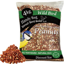 Peanuts for Wild Birds Bag - 4kg Premium High Energy Large Bag Wild Bird Food - Protein Rich Nuts, Split Peanuts for Garden Birds Feed or Squirrels.
