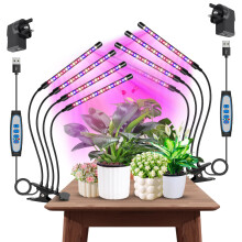 Garpsen Grow Light, 80 LEDs Full Spectrum Plant Lights for Indoor Growing with Clip, 3 Color Modes & 5 Dimming Levels Grow Lamp with Timer 6/12/16H,