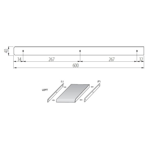 GTV Kitchen WORKTOP Edging Trim Strip Aluminium END Cap Right 40MM 1
