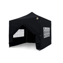 Gorilla Gazebo Pop Up 3x3m Heavy Duty Waterproof Commercial Grade Market Stall 4 Side Panels Leg Weights Pegs and Wheeled Carrybag