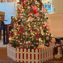 4 pcs White Plastic Picket Fence, Christmas Xmas Tree Wedding Party Decoration, Miniature Home Garden Border Grass Lawn Edge Fence (One Pack is 6.5 F