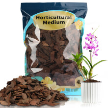GOTVUGE Orchid Bark, Pine Bark for Plants Natural Mulch for Potted Plants, Wood Chips for Garden (4L)