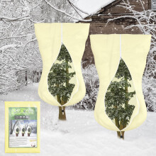 Hanotic 2 Packs Garden Plant Fleece Frost Protection, 100 * 120 cm Frost Blankets Plant Covers for Winter with Drawstring, Cloches for Plants Outdoor