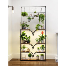 GoTiling Plant Stand Indoor with Grow Lights - 8 Tier 197cm Tall Metal Shelf, Multi-Level Plant Rack with Hooks for Pots, Herbs, Flowers, Corner Hold
