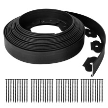 GROWNEER Garden Edging Border 32ft | 10M Long 6CM High Plastic Flexible Lawn Edging with 40pcs Strong Securing Pegs Landscape Dividers for Landscapin