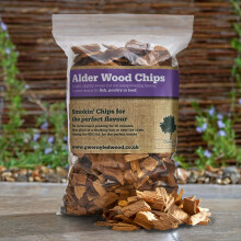 Gwernyfed Wood Alder BBQ Smoker/Smoking Chips - 1 Litre - (Cherry, Apple, Oak, Alder, Hickory & Whiskey) (Alder)