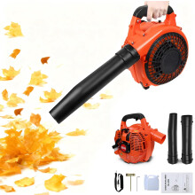 Cordless Petrol Garden Leaf Blower, Snow Grass Lawn Blowers Vacuum Powerful 26cc 2 Stroke Air Cooled Engine, Portable Handheld, for Blowing Leaves, W