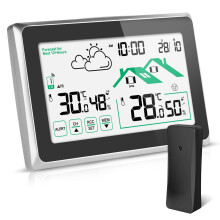 Weather Station, Weather Station with Outdoor Sensor Wireless UK, Digital Room Thermometer Hygrometer Indoor Outdoor, Large LCD Screen with Backlight