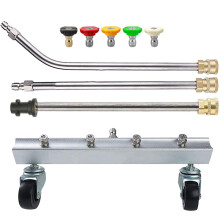 Pressure Washer Undercarriage Cleaner, Under Car Washer, with Swivel Wheel and 2 Extension Wand, 4000 PSI (Silvery)