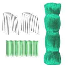 Jsdoin Strawberry Netting, 4x10m Garden Netting for Plants Fruit Patch Grass Seeds Protection Mesh Net with Cable Ties and U-Shaped Garden Pegs, Pond
