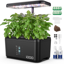 iDOO Hydroponics Growing System,Presents for Friends, Gift for Christmas, 8 Pods Smart Garden with LED Grow Light, Auto Timer, Indoor Herb Garden Ger