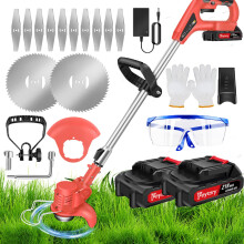 21V Cordless Strimmer, Telescopic Grass Trimmer with 10,000 RPM, 2 x 1500mAh Upgrade Batteries, Electric Garden Strimmer Grass Cutter for Your Garden