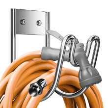 Stainless Steel Garden Hose Reel - Wall Mounted SS304 Hose Holder - Anti-Rust Water Hose Hanger