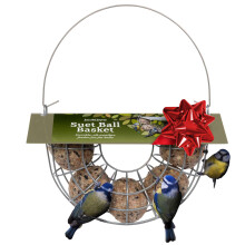 Fat Ball Feeder - Jacobi Jayne Suet Ball Basket - Holds 5 fat balls for wild birds - fat ball feeders hanging - suet ball holder - fat ball feeder f