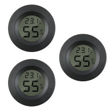 3PCS Hygrometer Thermometer, Digital Humidity Meter Monitor Gauge LCD Mini Indoor Hygrometer for Home Office Greenhouse Babyroom Humidor