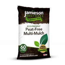 Jamieson Brothers Peat Free Multi-Mulch 60L Bag - Garden Mulch Natural Eco Friendly Peat Free - Ideal For Beds, Borders, Raised Beds, Weed Suppressio